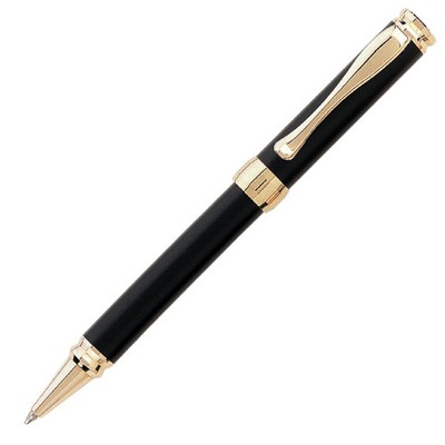 SR Series Ball Point Pen - Black Pen / Gold Trim / Click Action