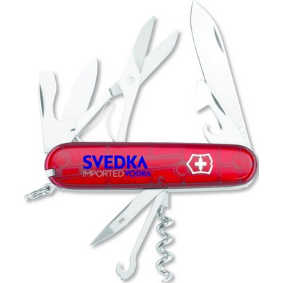 Swiss Army Climber Knife Translucent Ruby Red