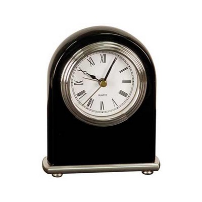 Ebony Piano Finish Arch Desk Clock, 4" x 5"