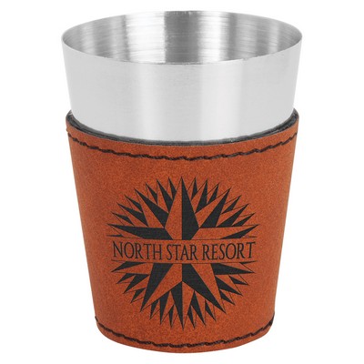 2oz. Rawhide Leatherette & Stainless Steel Shot Glass