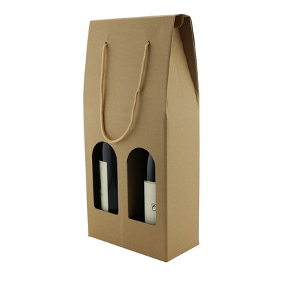 Two-Bottle Kraft Wine Carrier