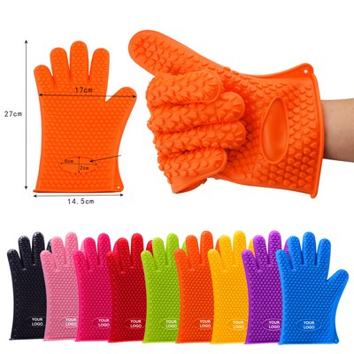 Silicone Oven Gloves Heat Resistant Washable Mitts for Safe