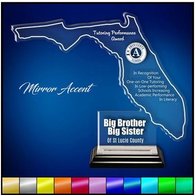 10" Florida Clear Acrylic Award with Mirror Accent