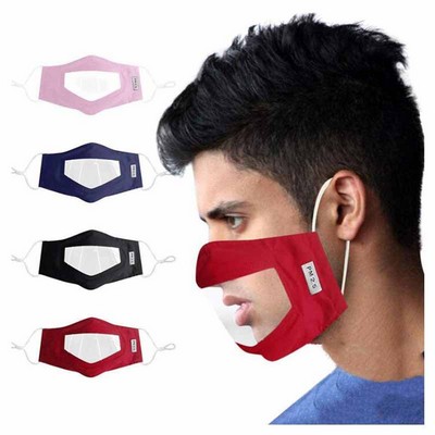 Face Mask With Clear Visible Window For Deaf Persons