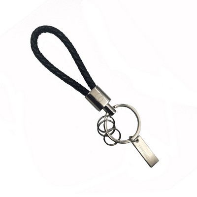 Braided Leatherette Keychain