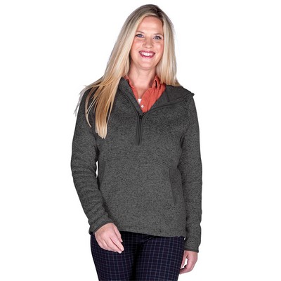 Women's Heathered Fleece Quarter Zip Hoodie