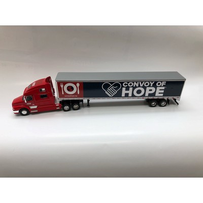 Volvo 770 w/ red cab, white double door trailer, 1/64 scale die cast