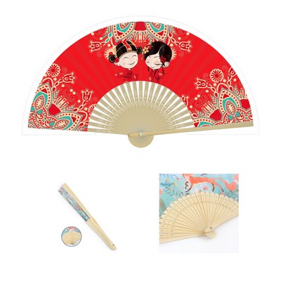 Full Color Cloth Folding Fan