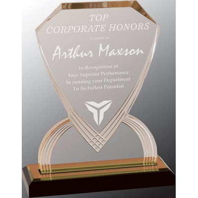 7" x 9" Gold Carved Shield Impress Award