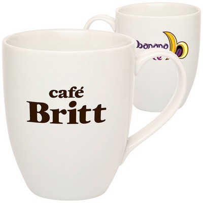 11oz. Vitrified Bistro Porcelain Mugs w/ custom logo