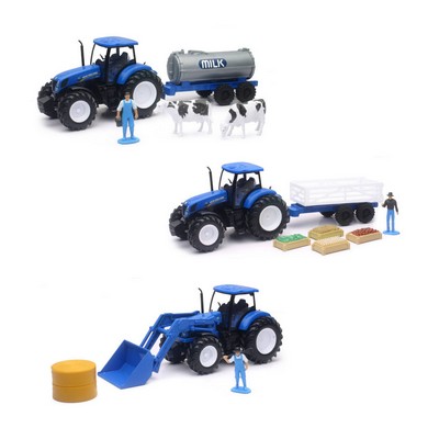 1:32 Scale New Holland Farm Tractor & Trailer (u)