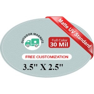 Magnet - Oval Shape (2.5x3.5) - 30 Mil - Outdoor Safe