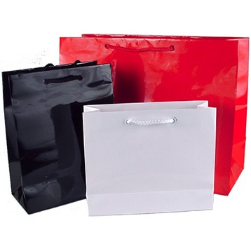 Ultra Glossy Vogue Euro Tote Bag- Red (16"x6"x12")