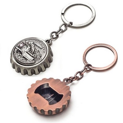 Custom Cap Shape Bottle Opener Keychain