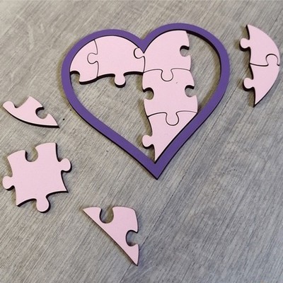 3D wooden puzzle-Valentine's day Heart