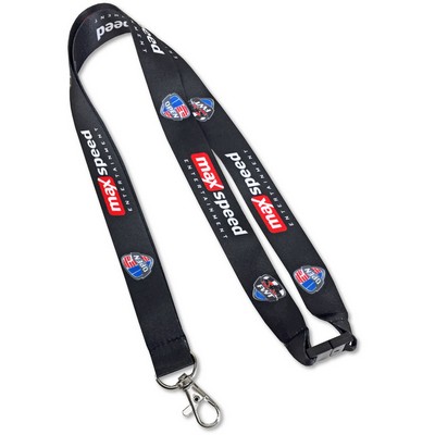 3/4 Recycled Sublimated Full Color PET Eco-friendly Lanyard Safety Breakaway