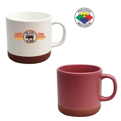 13 Oz. Satin Berry Speckled Vintage Phoenix Mug w/Terra Cotta Base - Precision Spot Color