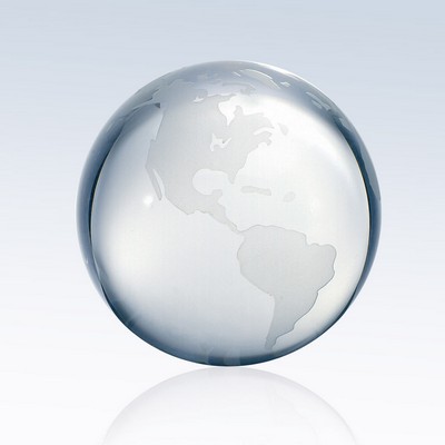 3" Diam. Clear Ocean World Globe - Flat Bottom