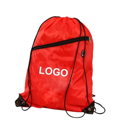 Drawstring Backpack W/ Zipper