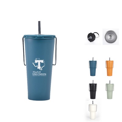 20 oz Stainless Steel Tumbler with Straw