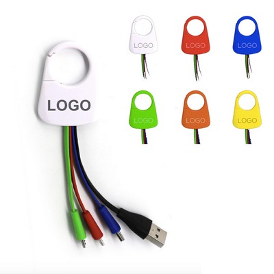 4 in 1 USB Fast Charging Cable With Carabiner