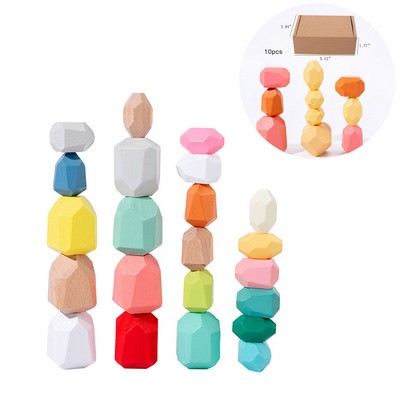 Wooden Stacking Balancing Blocks 10pcs