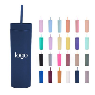 16 oz Skinny Double Wall Plastic Tumblers