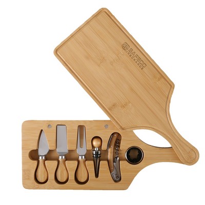 7 Piece Bamboo Wine & Cheese Cutting Board Set