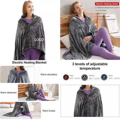 USB Charging Heating Blanket Warm Shawl Blanket