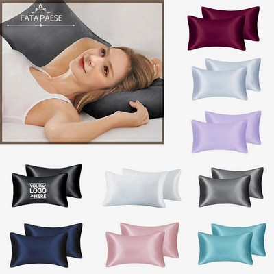 Standard/Queen/King Size Silk Satin Pillowcase 2 Pack