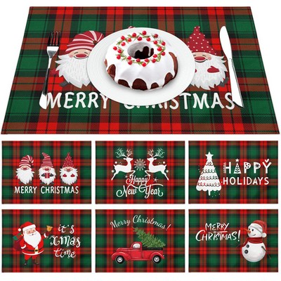 Merry & Bright Christmas Placemats For Dining Table