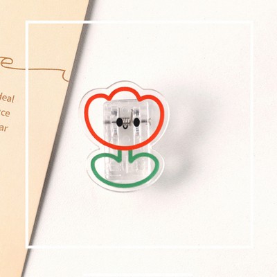 Transparent Flower Shaped Acrylic Album Memo Clip Bag Binder Sealing Clip Food Bag Clamp - Two Sides