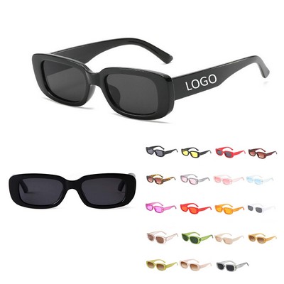 Retro Rectangle Narrow Square Frame Sunglasses