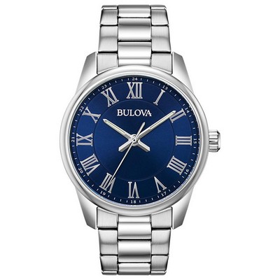 Bulova Watches® Men's Classic Stainless Steel Watch w/Blue Dial