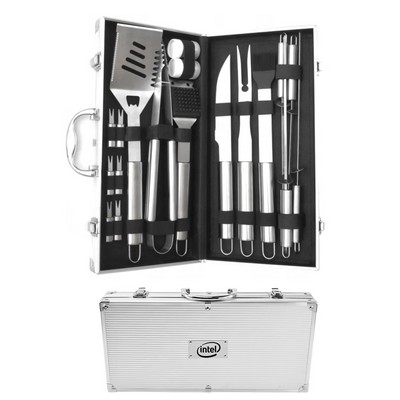 18pcs BBQ Tool Set in Aluminum Case - OCEAN