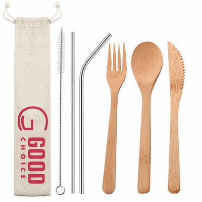 Reusable Travel Cutlery Set with Pouch