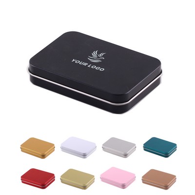 Metal Rectangular Empty Tin Box Mini Portable Box Containers