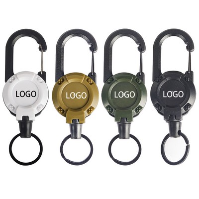 Outdoor Automatic Retractable Wire Rope Tactical Keychain