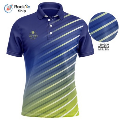 Rock'it 3-Day Unisex 160 GSM lightweight Brushed Milk Silk Sublimation Short Sleeve Polo shirt