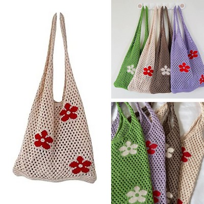 Boho Crochet Tote Bag Fairycore Hobo Handbag