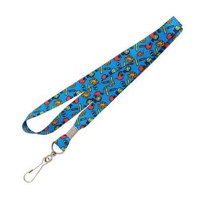 3/4" School is Fun Dye Sublimated Pre Designed Lanyard