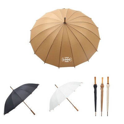 Eco-Friendly Umbrella with 100% Recycled Canopy & Wooden Handle