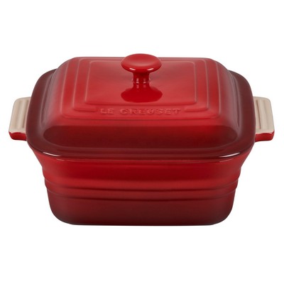 Le Creuset 3Qt Stoneware Covered Square Casserole Cerise