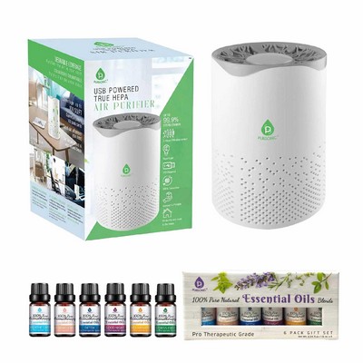 Pursonic Air Purifier With 6-Pack Premium Essential Oils Collection