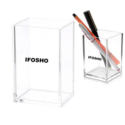 Clear Pencil Pen Cup Holder for Desk Makeup Brush Holder Organizer