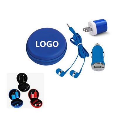 Custom Tech Travel Case Ear Buds Kit