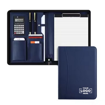 A4 Leather Portfolio Binder Notebook Cover