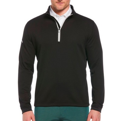 Callaway® Midweight 1/4 Zip Hex Pullover Sweater- Caviar