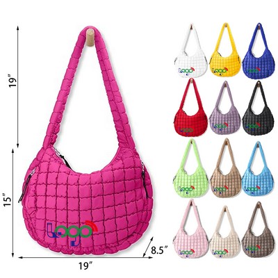 Tote Bag Quilted Carryall Bag Soft Puffy Crossbody Bag Handbags Puff Purse