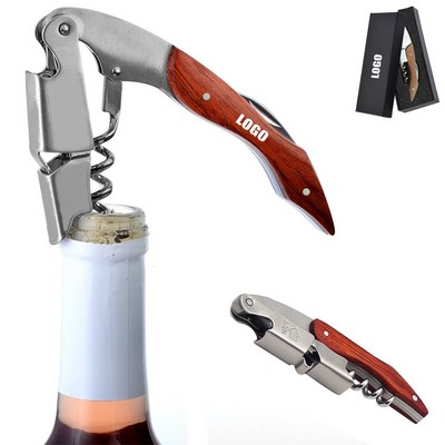 Wooden Wine Bottle Opener with Corkscrew and Box